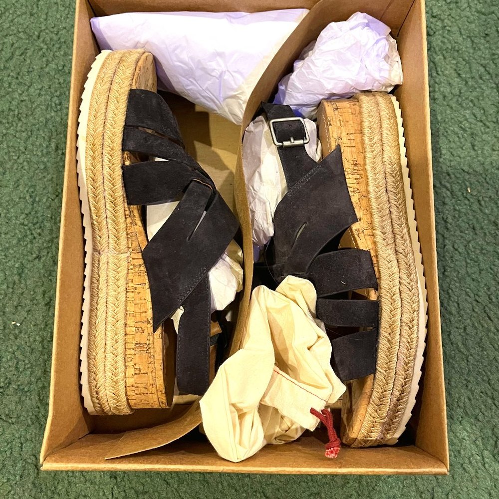 Randi Navy Oiled Suede Sandals